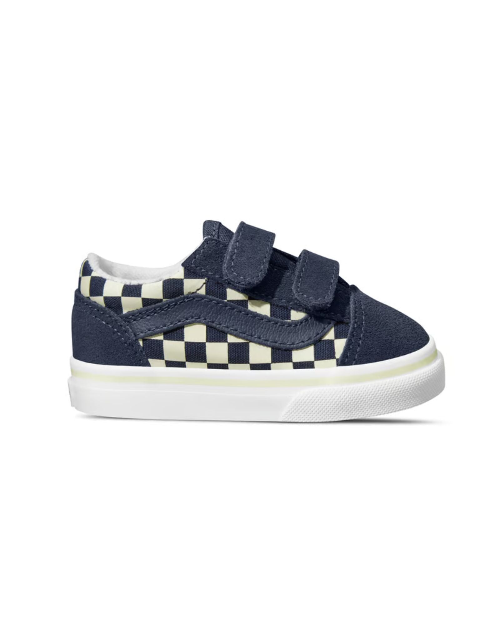 vans old skool velcro toddler | glow summer nights navy