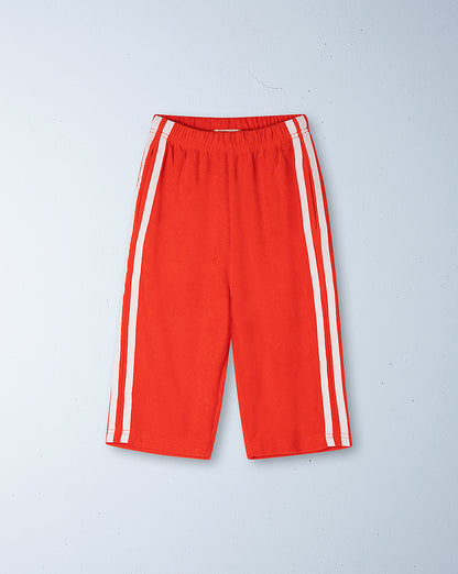 twin stripe terry pant | rosso